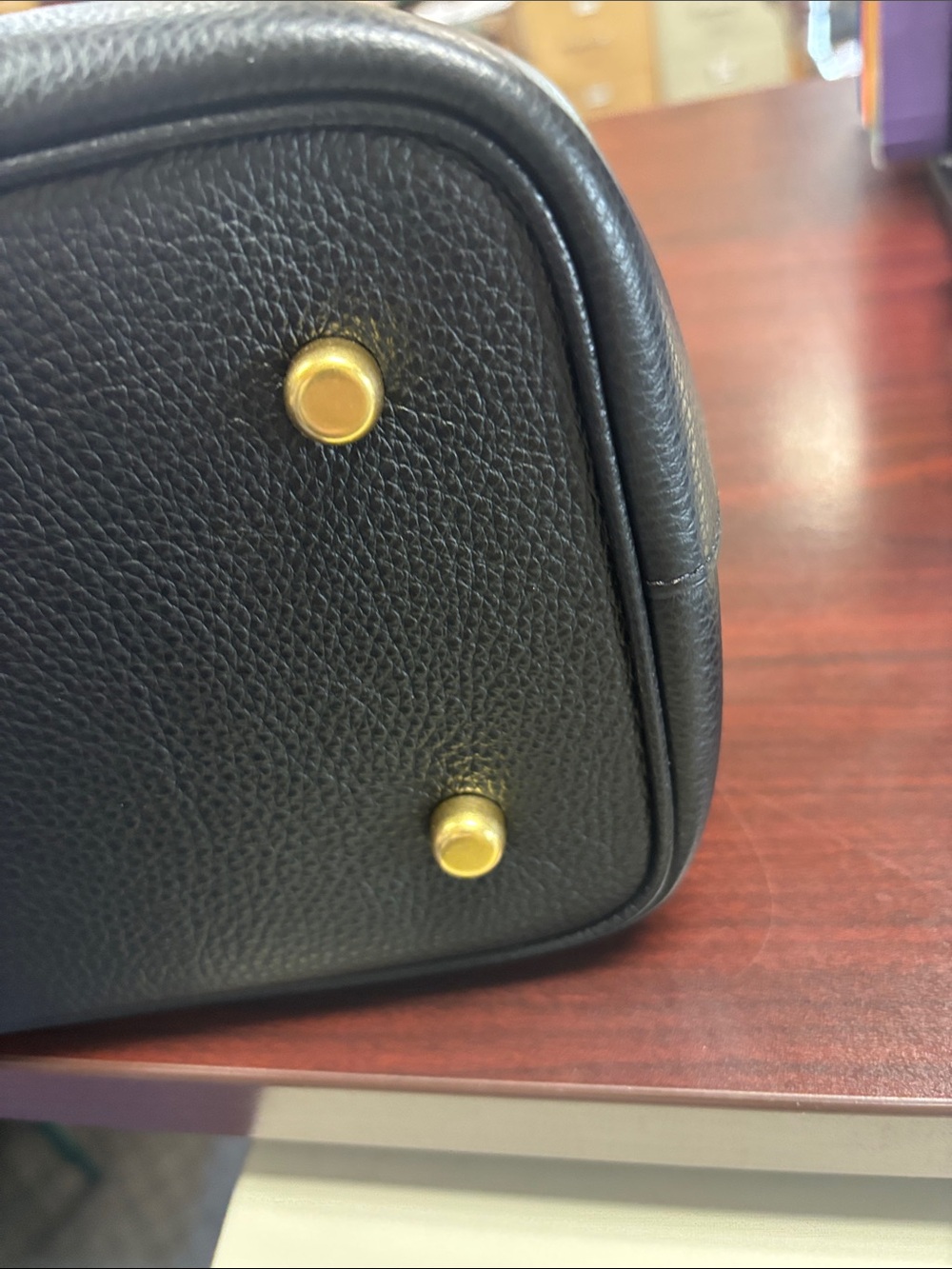 COACH Black Pebble Leather Legacy Large Carryall with Gold Hardware - Picture 7 of 10